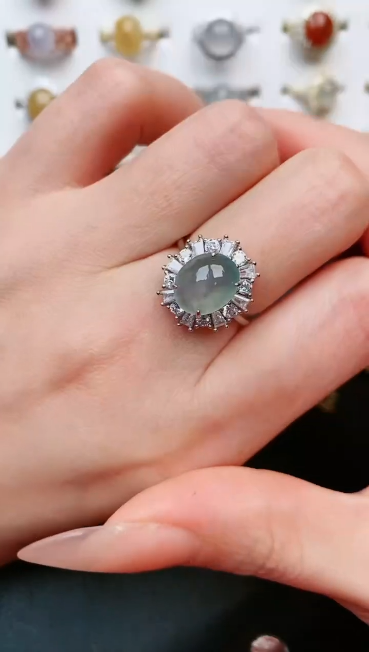 【闪购商品】翡翠戒指银S925镶嵌....