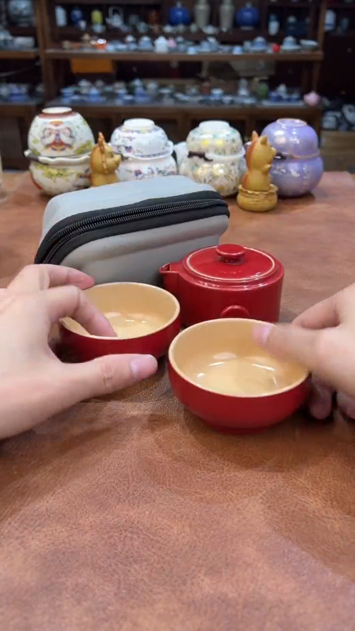 真的很便宜会开片的旅行茶具