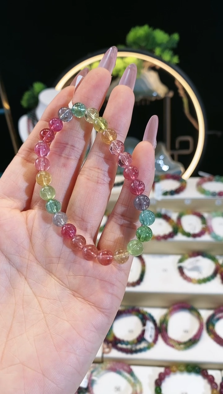 【闪购商品】碧玺手链未镶嵌 G2231素圈颜色微差