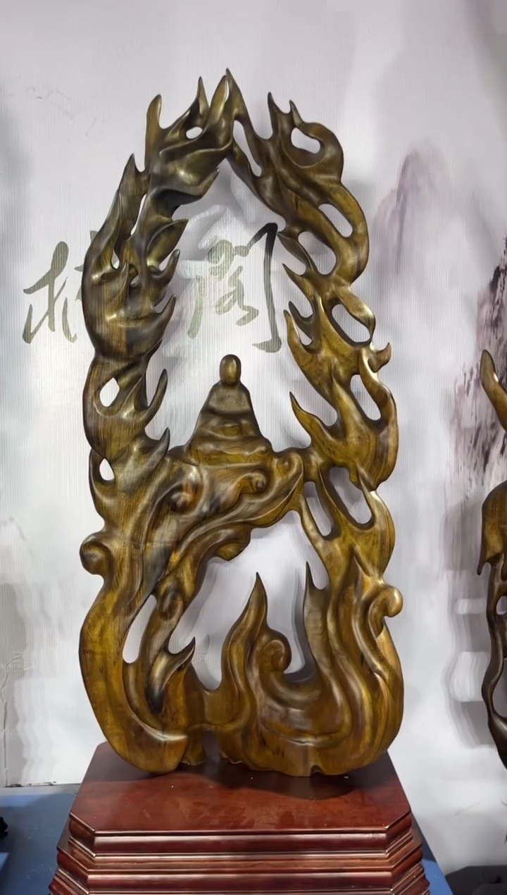 金丝楠木雕款天*金丝楠木工艺品摆件