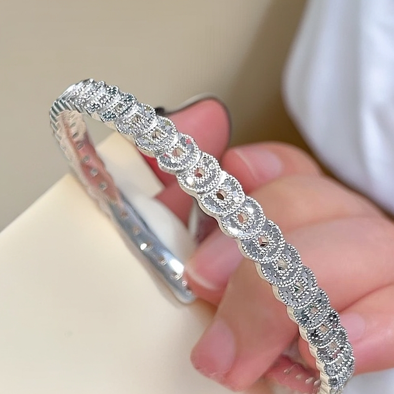 足银手镯 雪银银匠/足银五帝钱银手镯