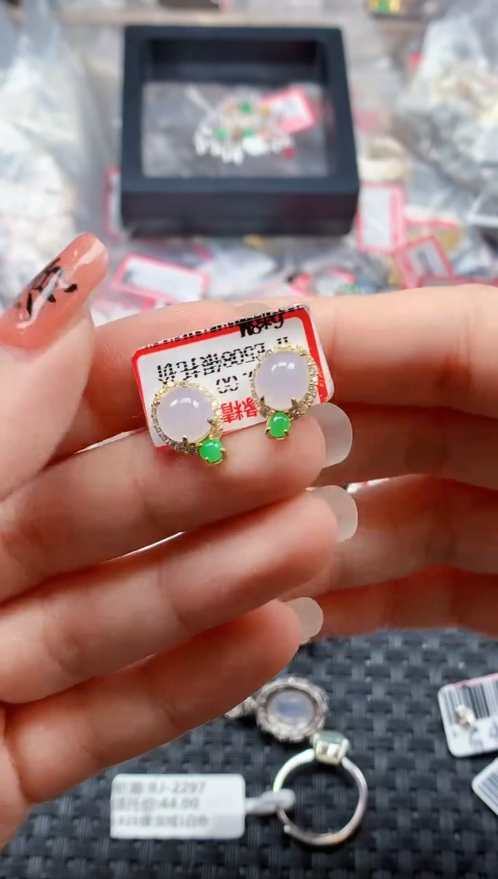 银S925镶嵌戒指翡翠天然A货缅甸翡翠