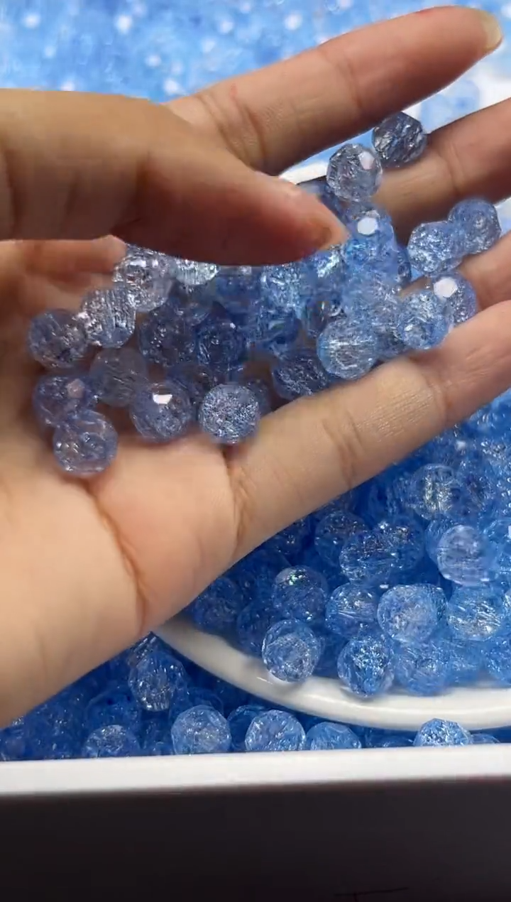 颈饰未镶嵌水晶W3301海蓝宝阿赛切面8mm*20颗