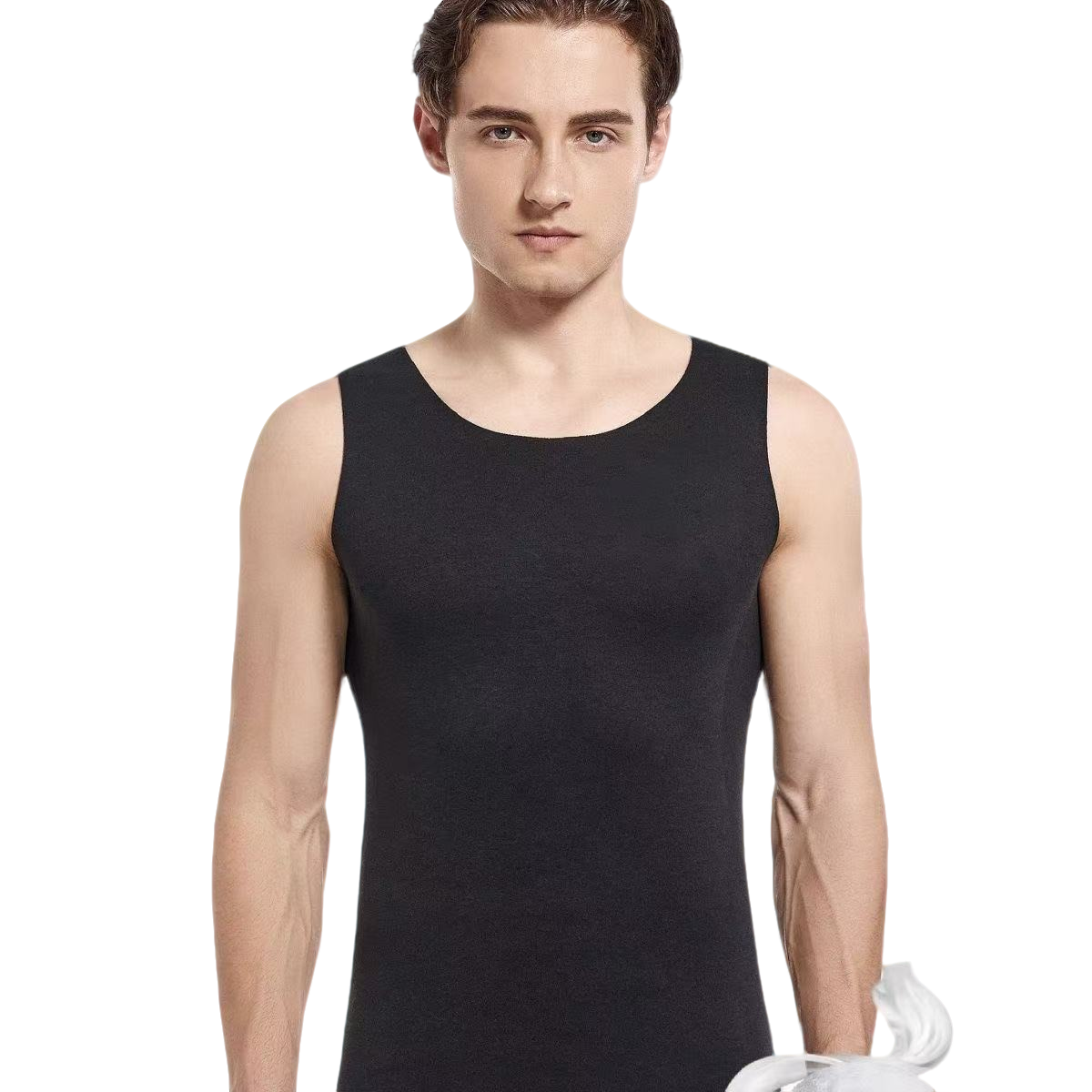 双面德绒自发热锁温蚕丝羊毛AB面无痕男士背心