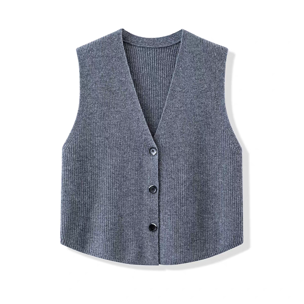 100纯羊毛针织开衫马甲女款2025秋冬新款外搭叠穿坎肩V领毛衣背心