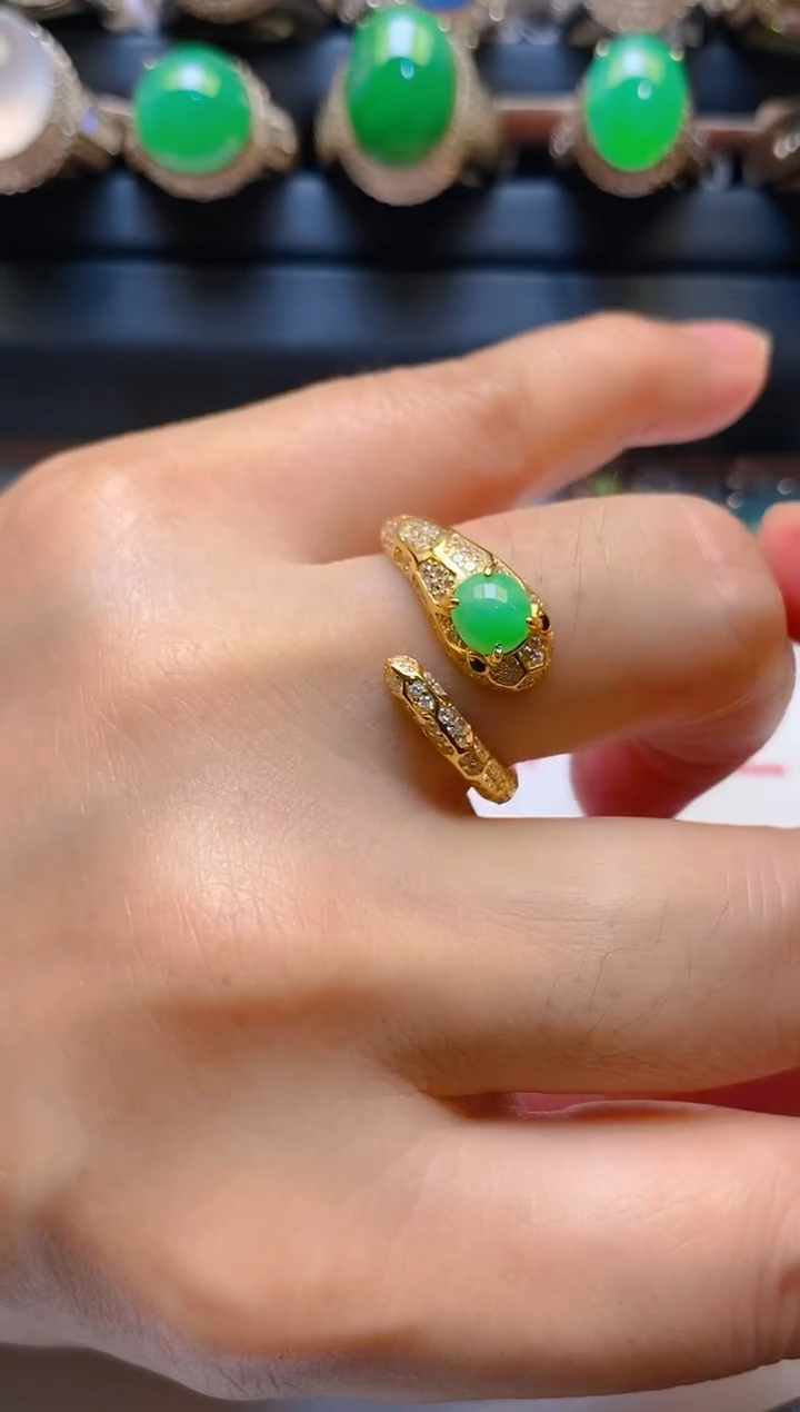 【闪购商品】翡翠耳饰银S925镶嵌天然A货翡翠1