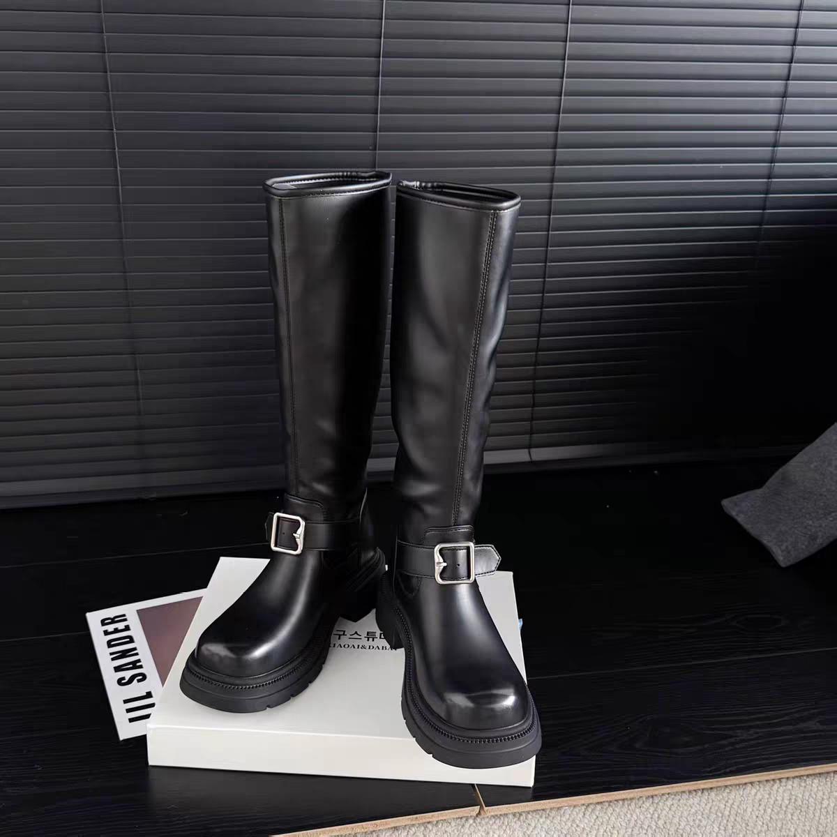 A270-2时装靴冬季长筒女靴黑色中筒女鞋百搭长靴