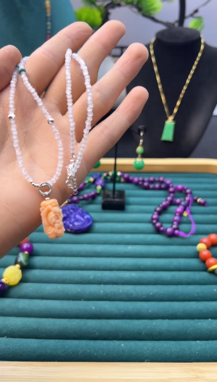 【闪购商品】玛瑙/玉髓颈饰14K金镶嵌X318