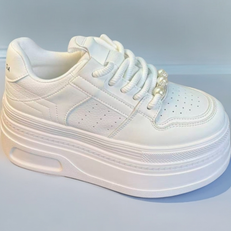 增高8公分厚底真皮面平底韩版网红休闲百搭时尚小众四季秋季女鞋