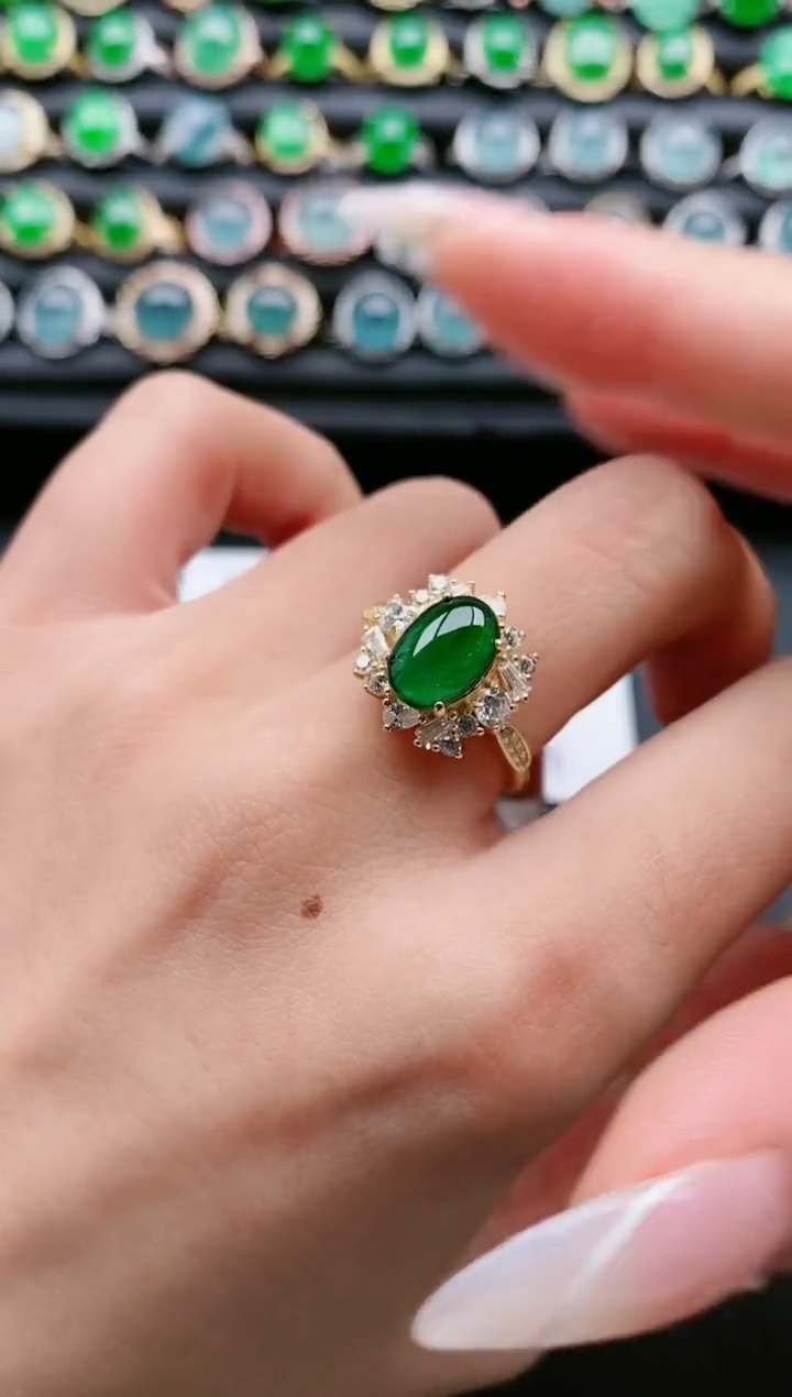 【闪购商品】翡翠戒指银S925镶嵌111111111