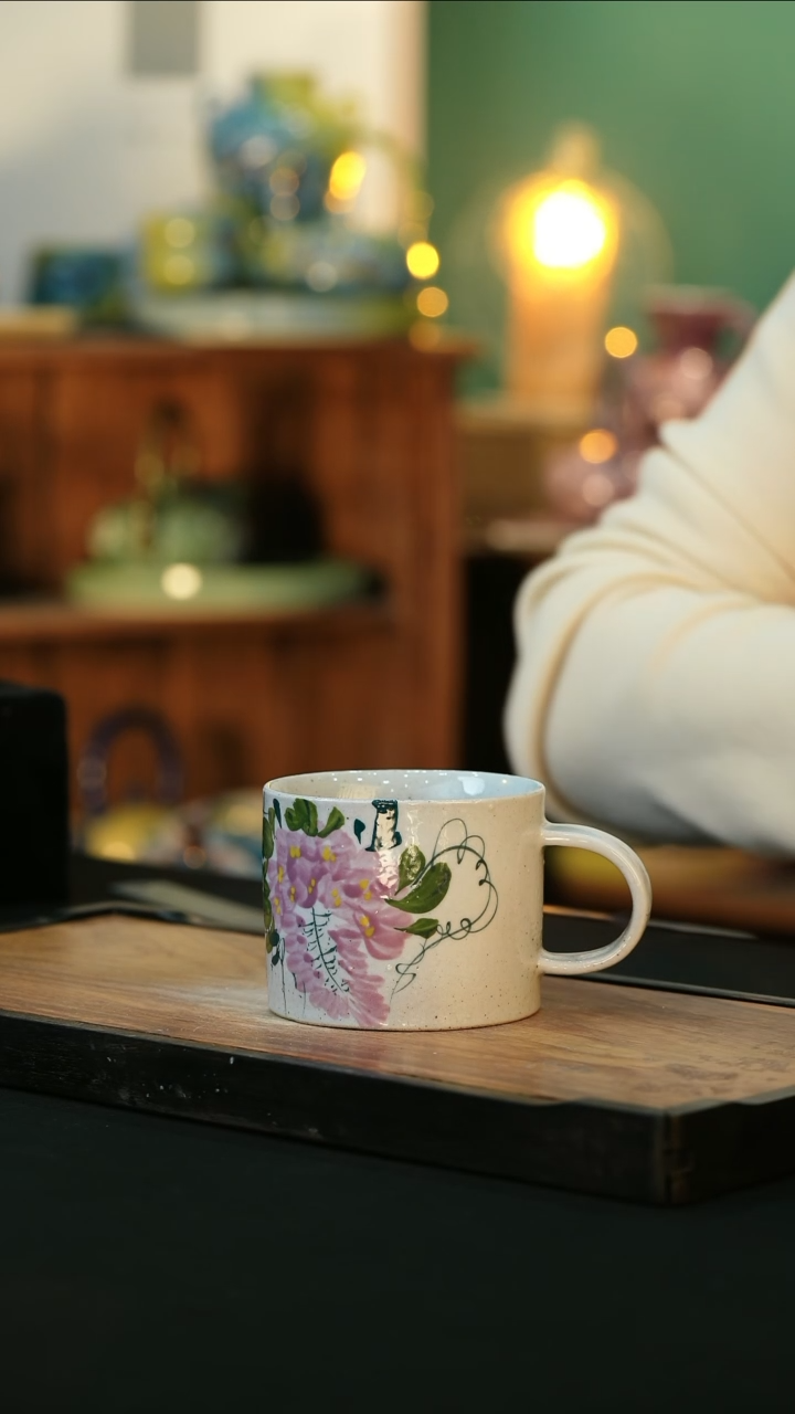 【闪购商品】杯手绘心瓷陶瓷浮力