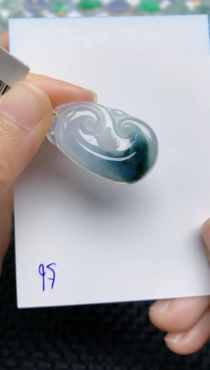 【闪购商品】翡翠挂件18K金镶嵌天然A货翡翠 68