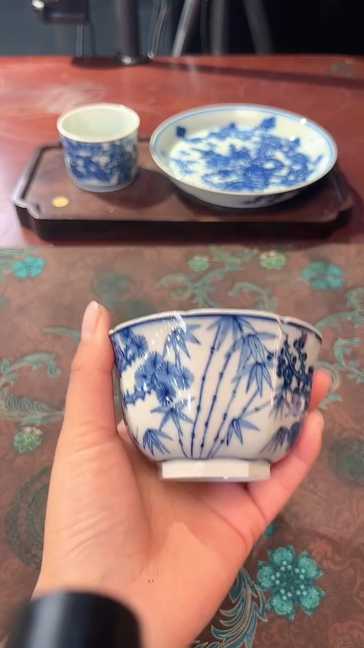 镹曰陶柴窑手工手绘青花