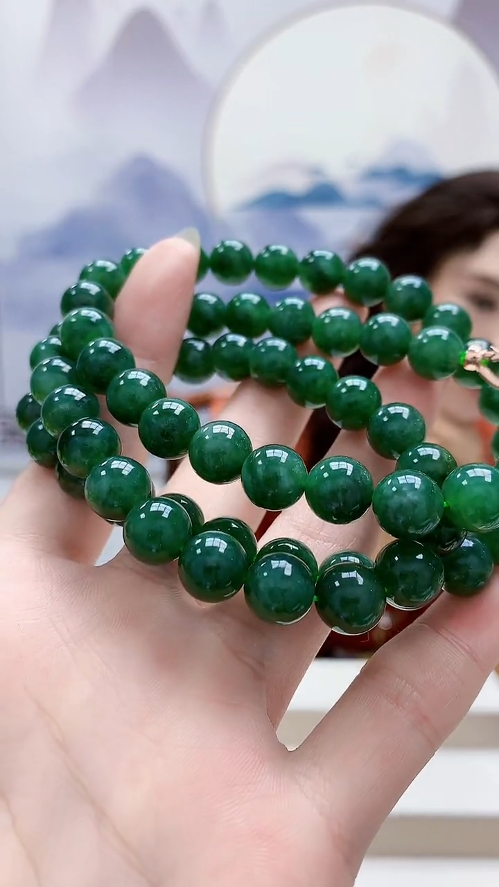 未镶嵌定制翡翠4829ry-毛货珠链142