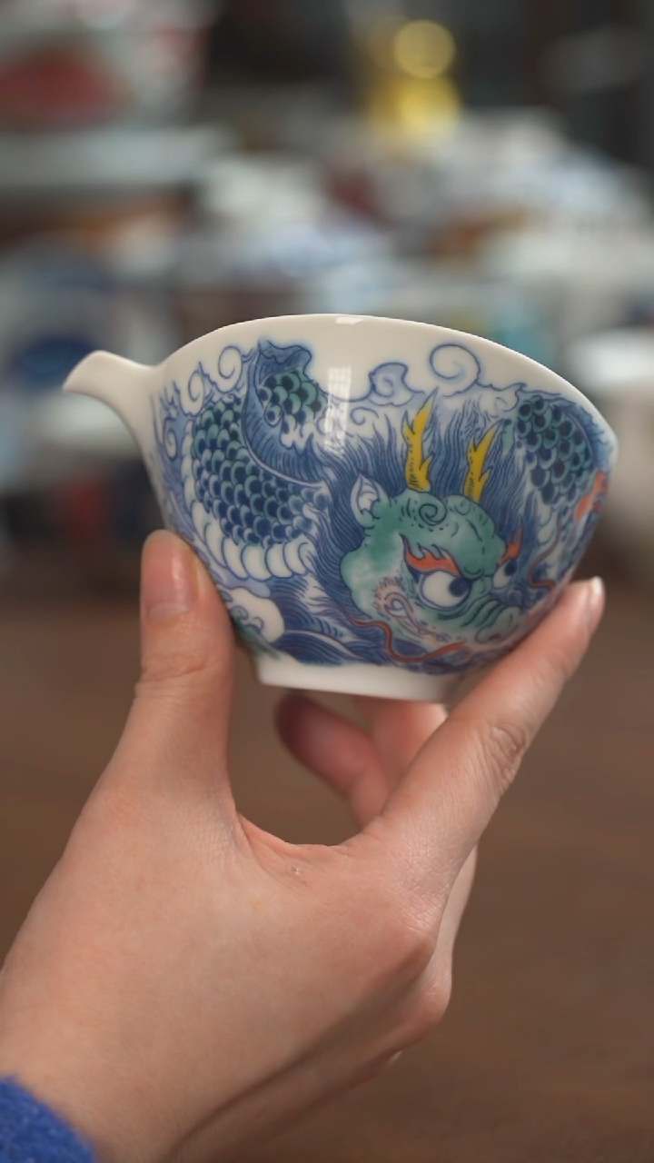 【闪购商品】龙纹手抓壶味碟景德镇昨明陶瓷