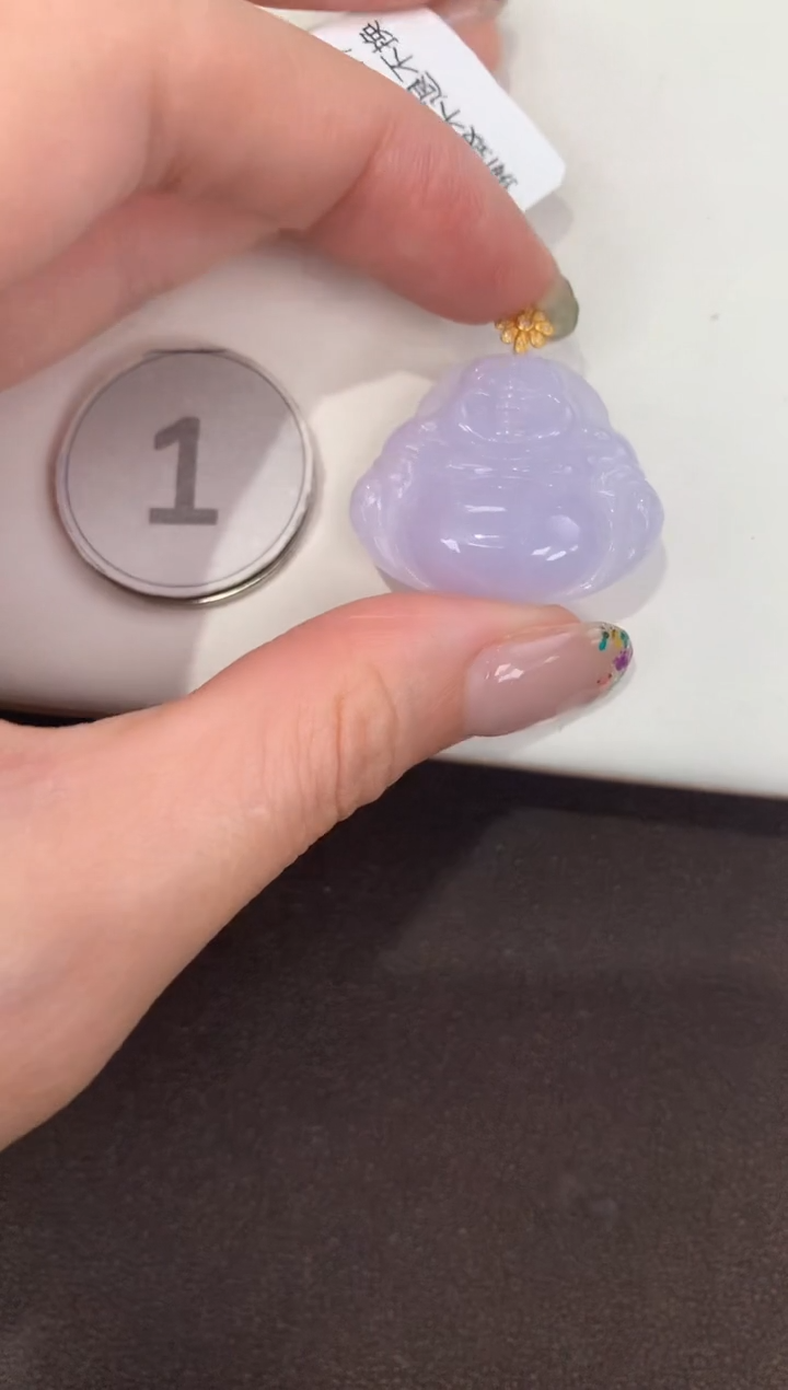 颈饰18K金镶嵌翡翠天然缅甸a货翡翠