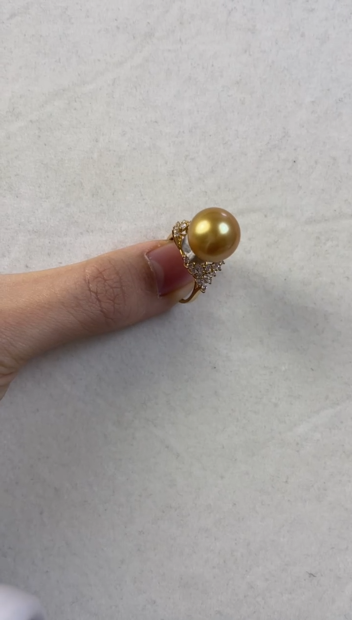 【闪购商品】海水珍珠戒指18K金镶嵌戒指