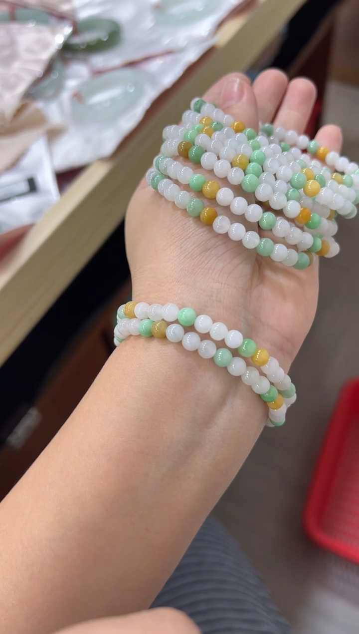 未镶嵌手串翡翠多样性发一件