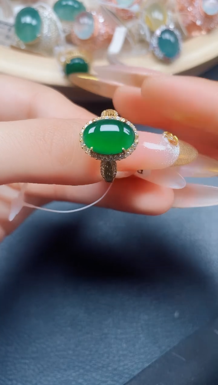 【闪购商品】翡翠戒指银S925镶嵌翡翠