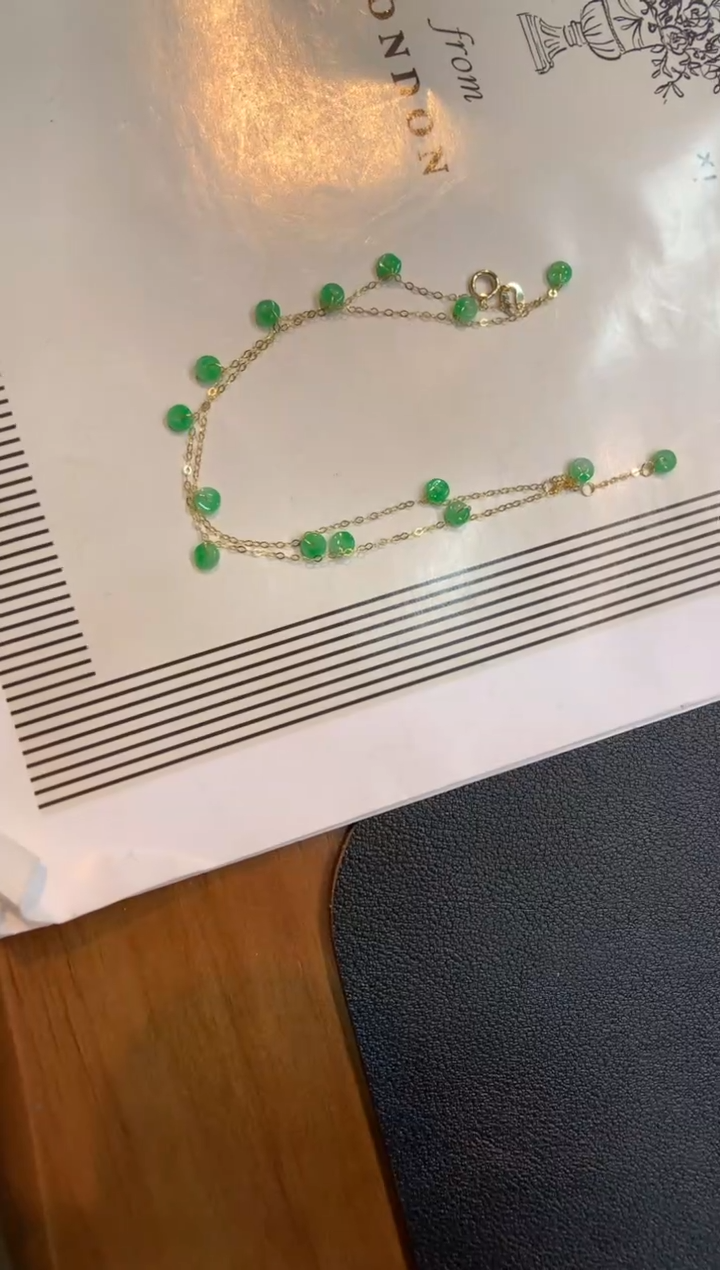 18K金镶嵌手链翡翠手链