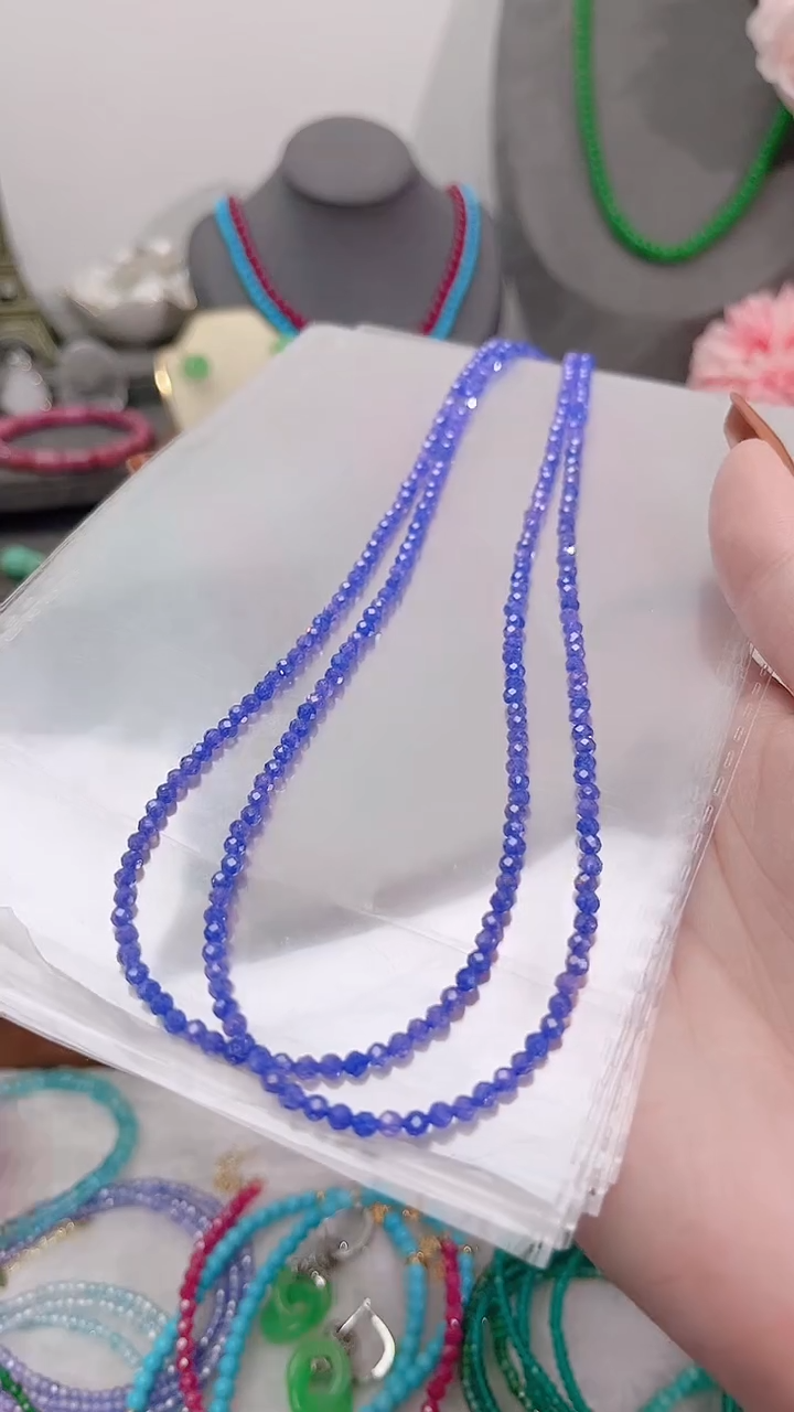 颈饰彩色蓝宝石银S925镶嵌紫99