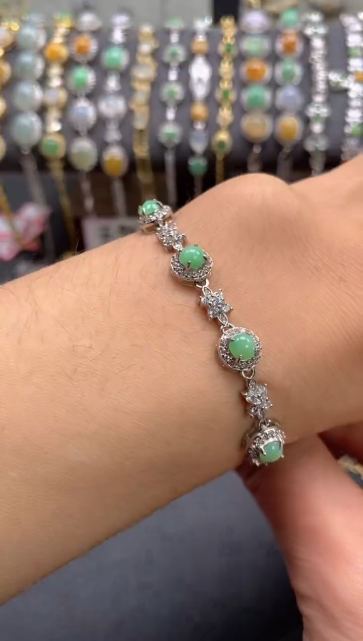 【闪购商品】翡翠戒指银S925镶嵌111111-3