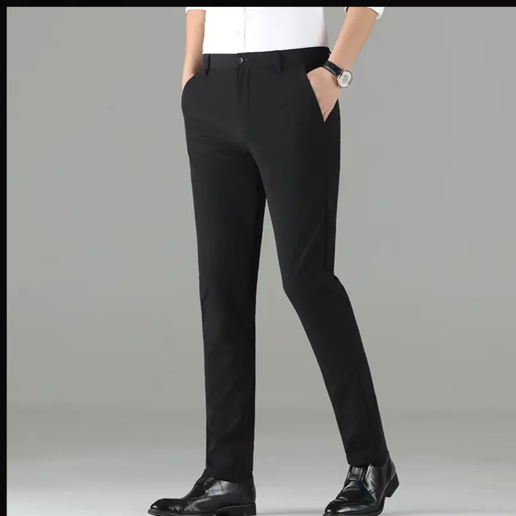 男保暖休闲裤长裤修身裤直筒修身男裤商务休闲弹力