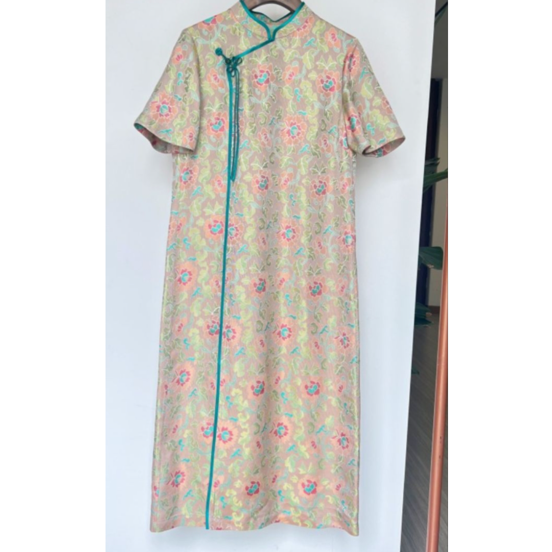 【NA家】提花立领挂脖式长裙女装印花连衣裙