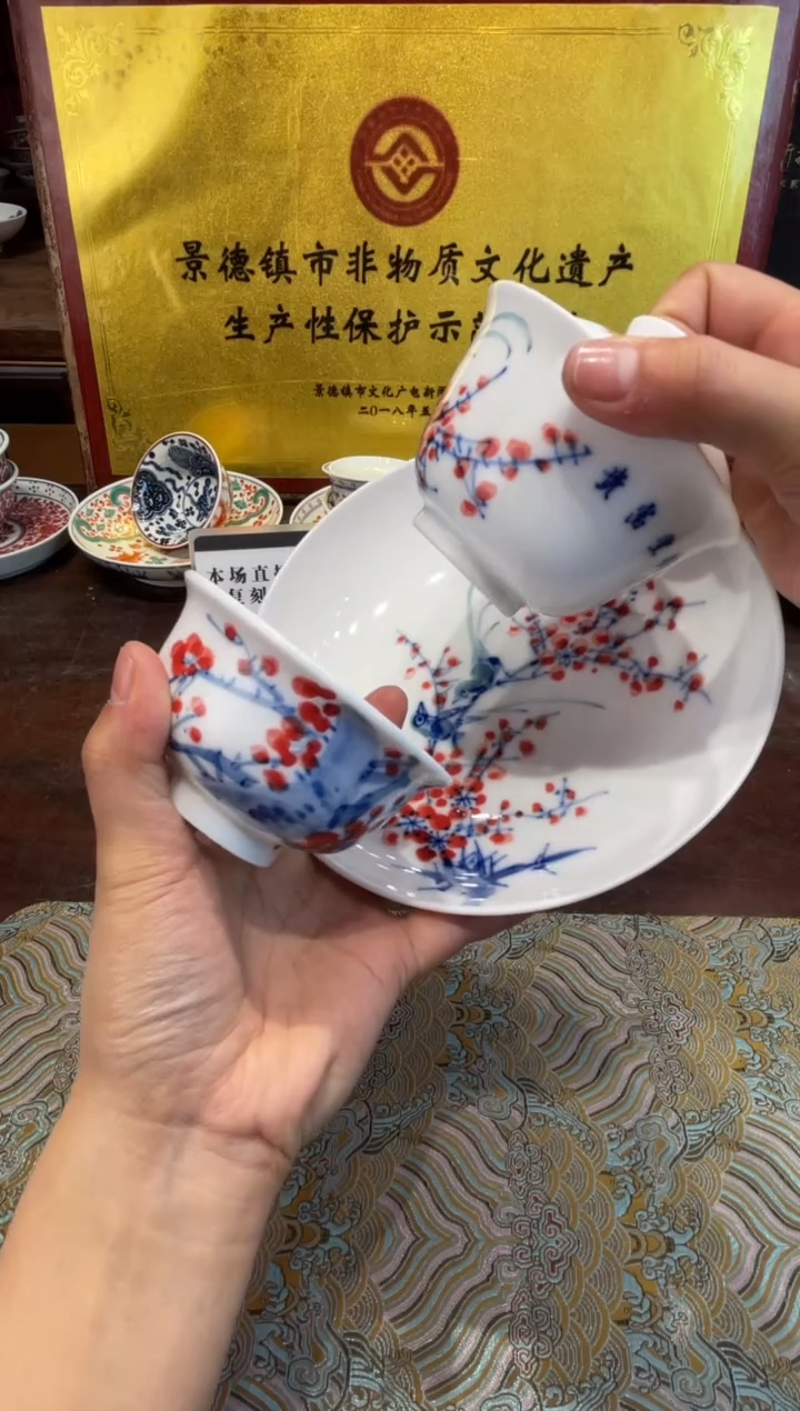 杯子瓷景德镇源头工厂生产，手工手绘