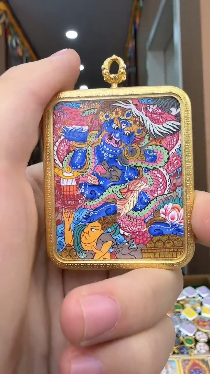 吊坠黑财神-纯手绘唐卡