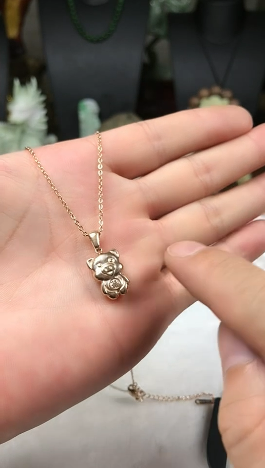 项链天然锆石钛钢项链