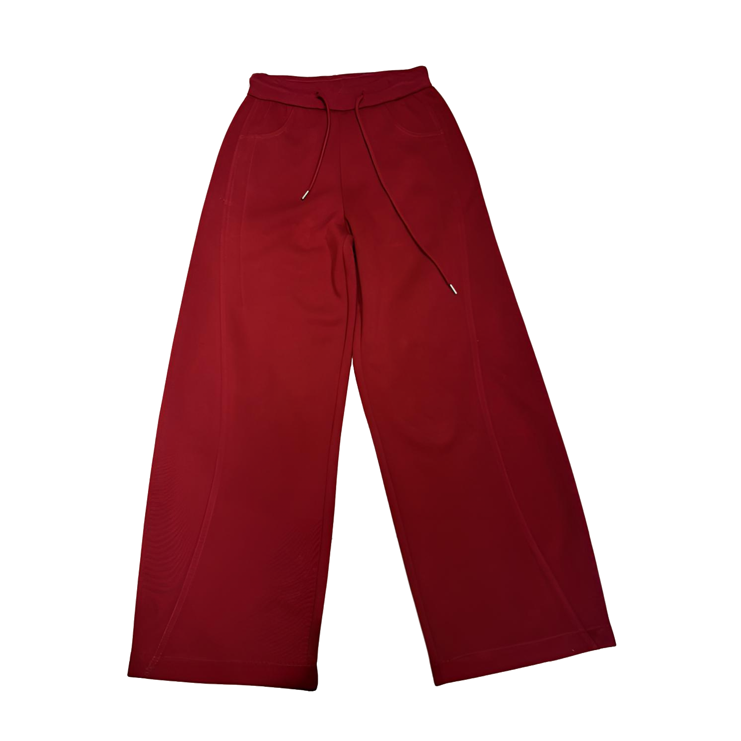 冬款高腰休闲弯刀裤女士时尚设计感洋气百搭显瘦红色