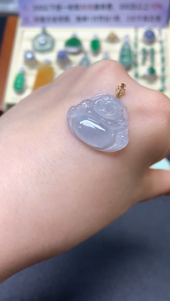 【闪购商品】翡翠吊坠(不含链)18K金镶嵌吊坠|500+50