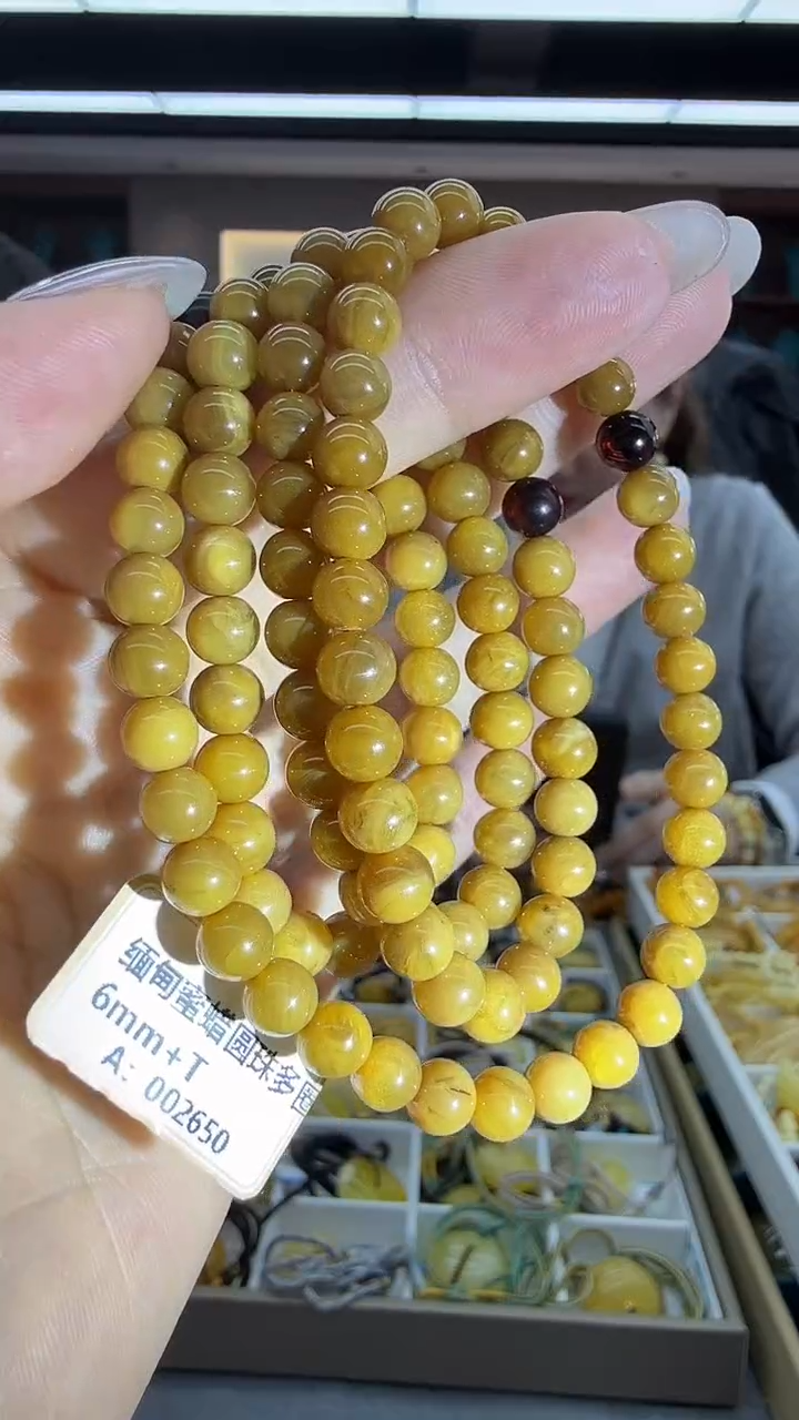 琥珀颈饰未镶嵌189秒拍号 假一罚三 6mm