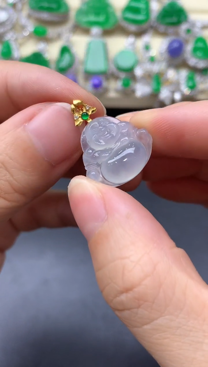 颈饰18K金镶嵌翡翠230-中国好珍宝