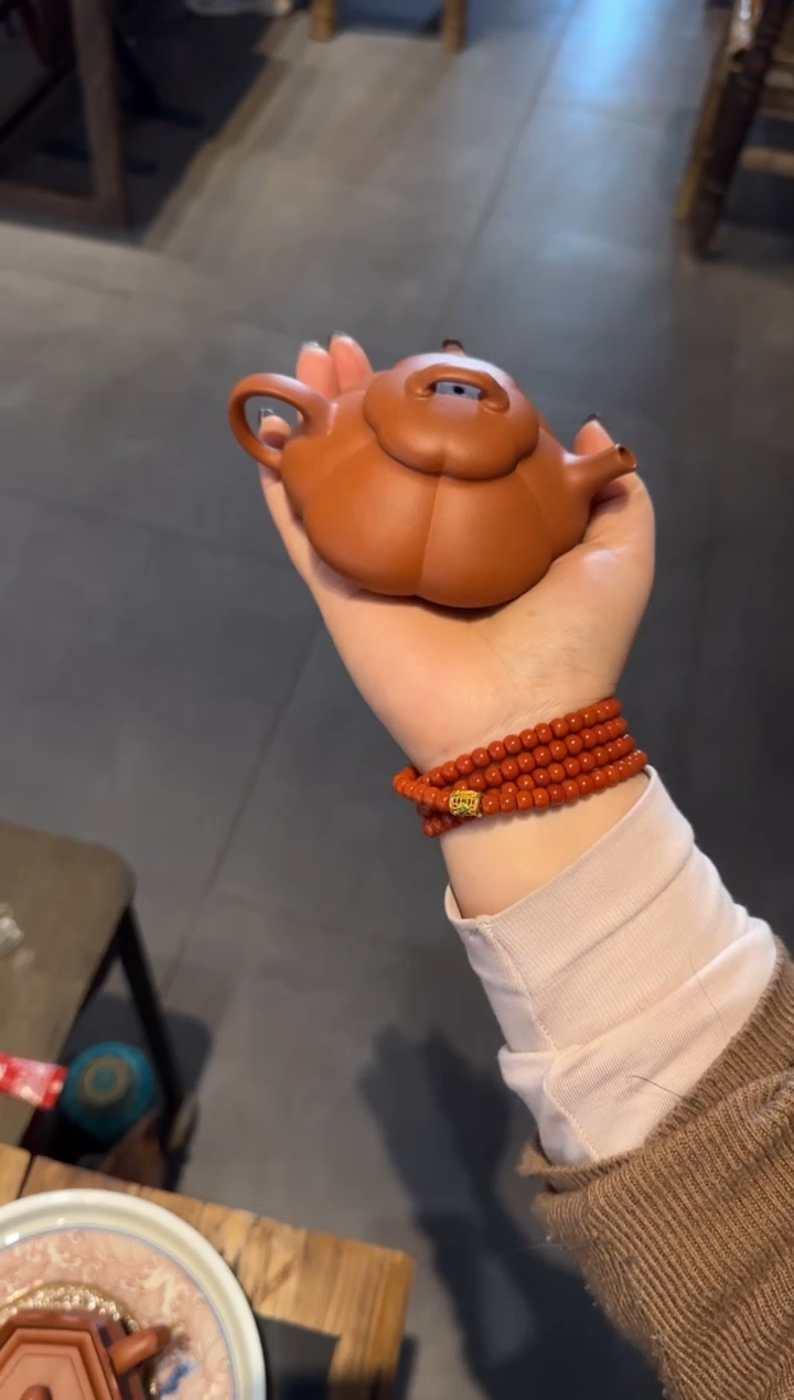 【闪购商品】紫砂茶壶隐瓢 黄龙山朱泥