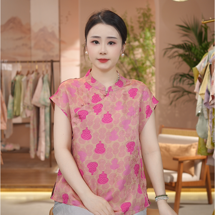《 茱萸-短袖》新中式提花国风时尚休闲透气短袖上衣