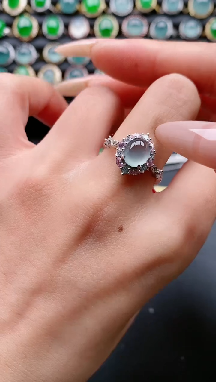 【闪购商品】翡翠戒指银S925镶嵌1111111