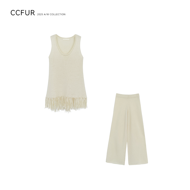 CECI&CCFUR INS风极简风宽松型背心套装职场休闲风CE208
