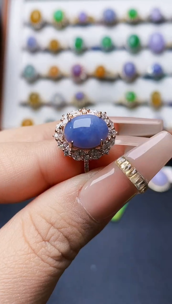 银S925镶嵌戒指翡翠拍****?1487