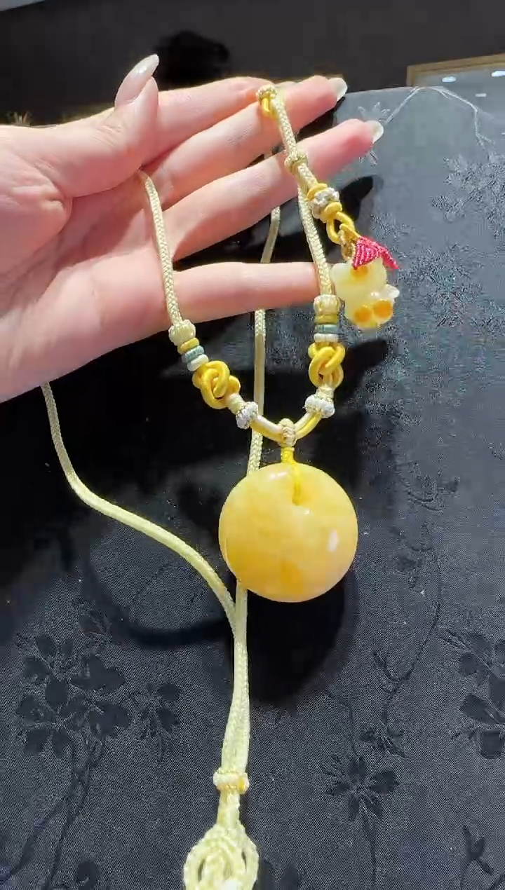 【闪购商品】琥珀项链未镶嵌蜜蜡平安扣项链编绳款