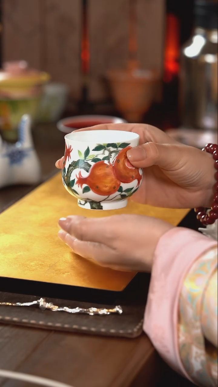 【闪购商品】正春堂·古法柴窑 石榴如柿杯