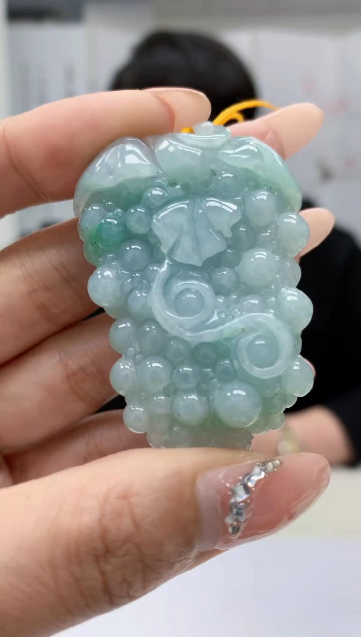 【闪购商品】定制翡翠未镶嵌5060MM-毛货挂件81