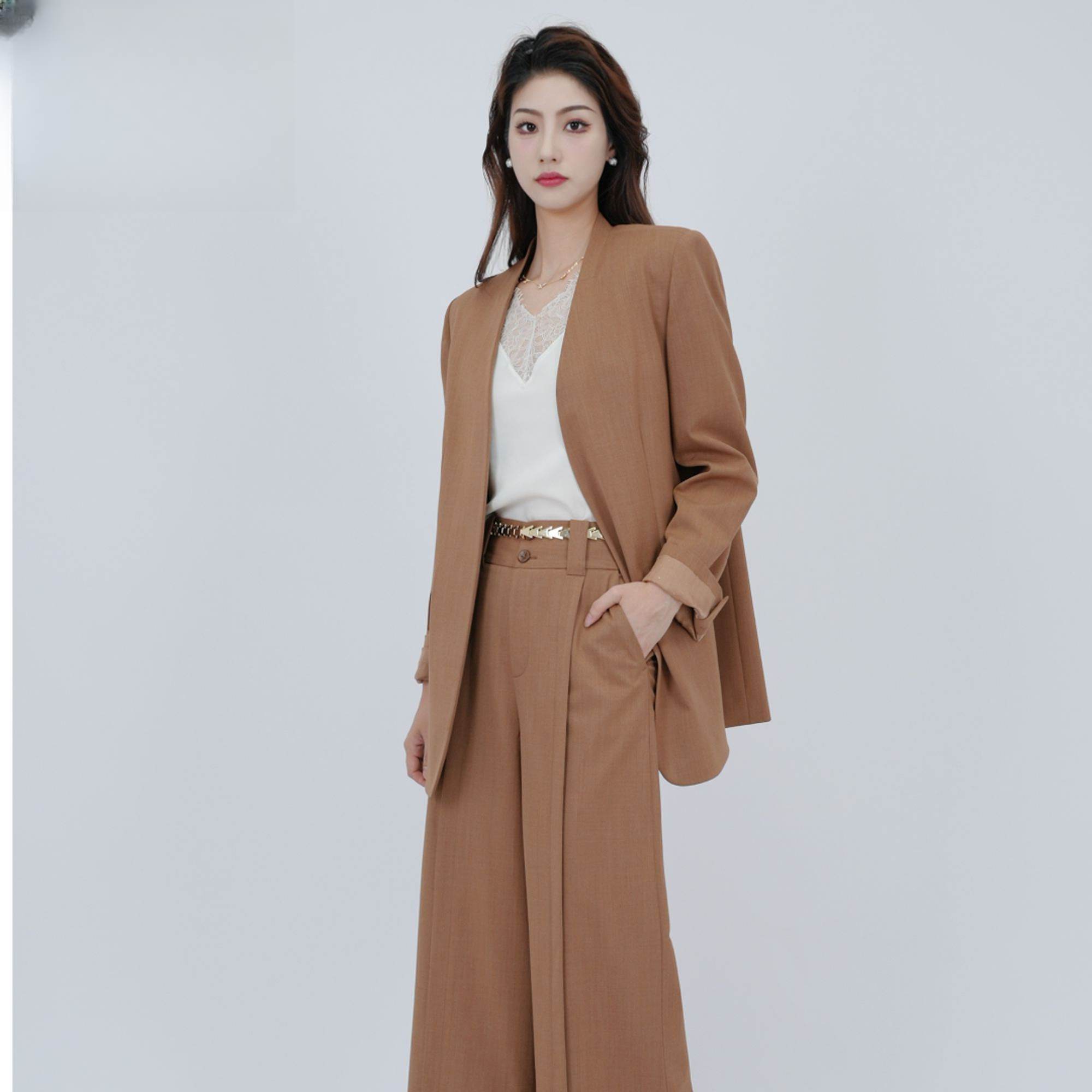 AMASS/阿玛施新款时尚高智职场西装上衣外套雅丹风西服女540064