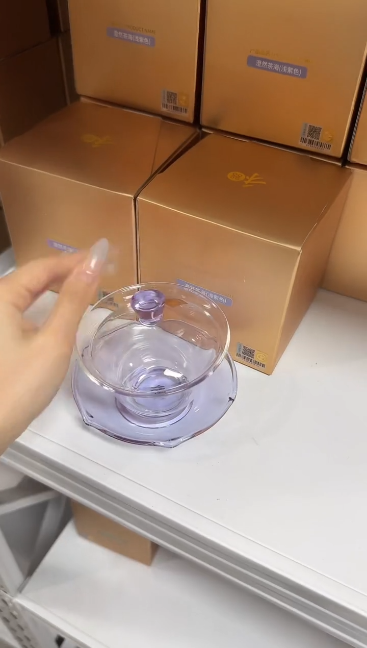 【闪购商品】@@禾器荷叶盖碗浅紫色