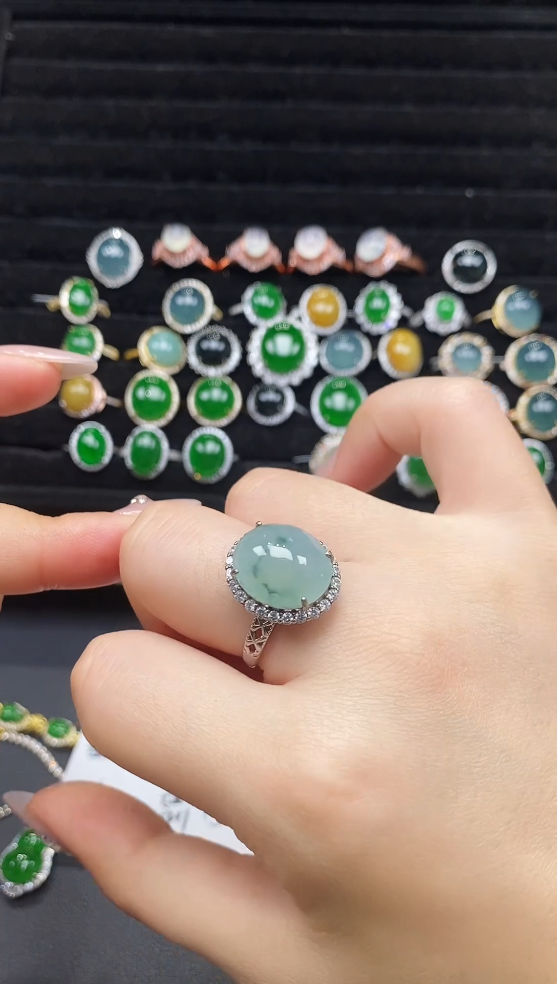 银S925镶嵌戒指翡翠11