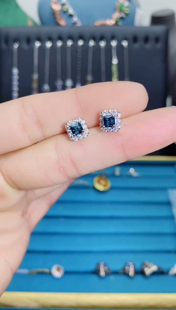 【闪购商品】托帕石耳饰银S925镶嵌1121