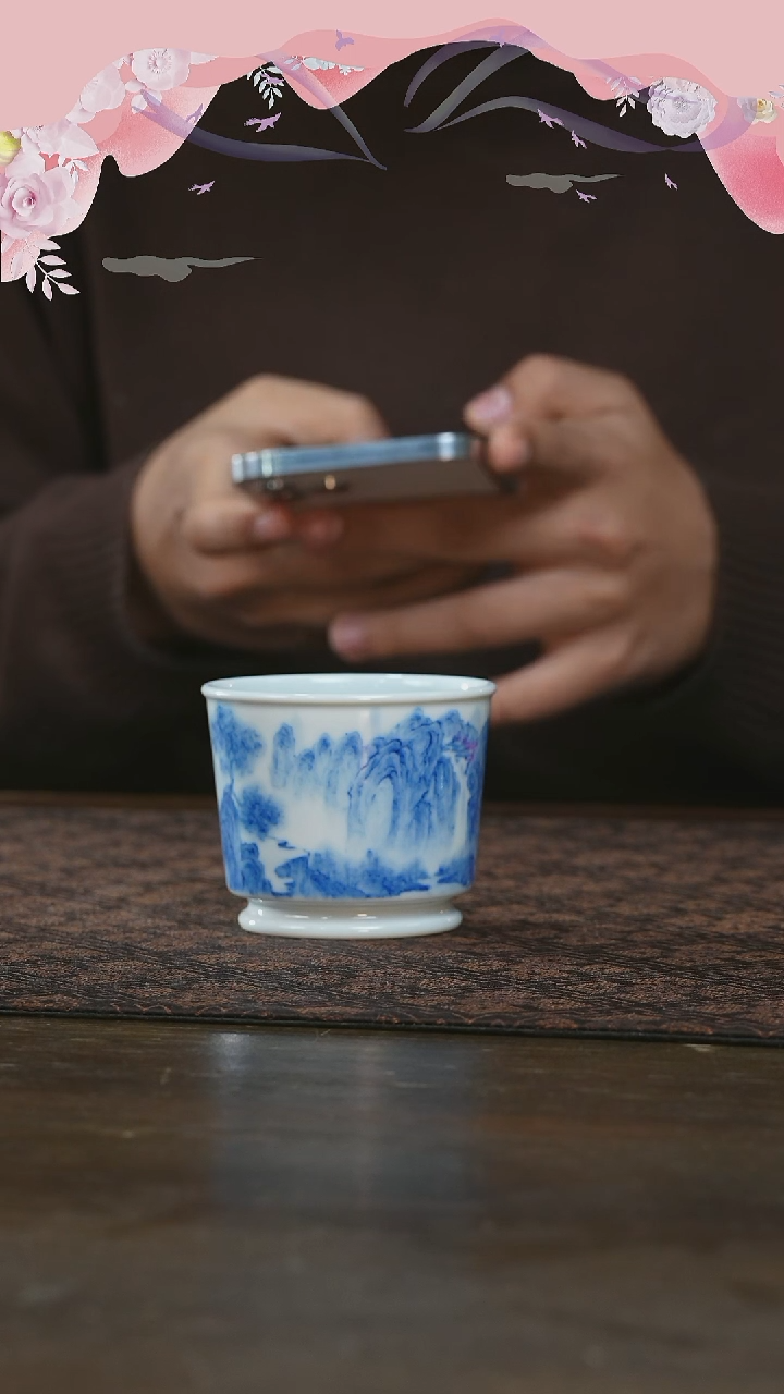 【闪购商品】杯刘建锋窑山水小容天杯