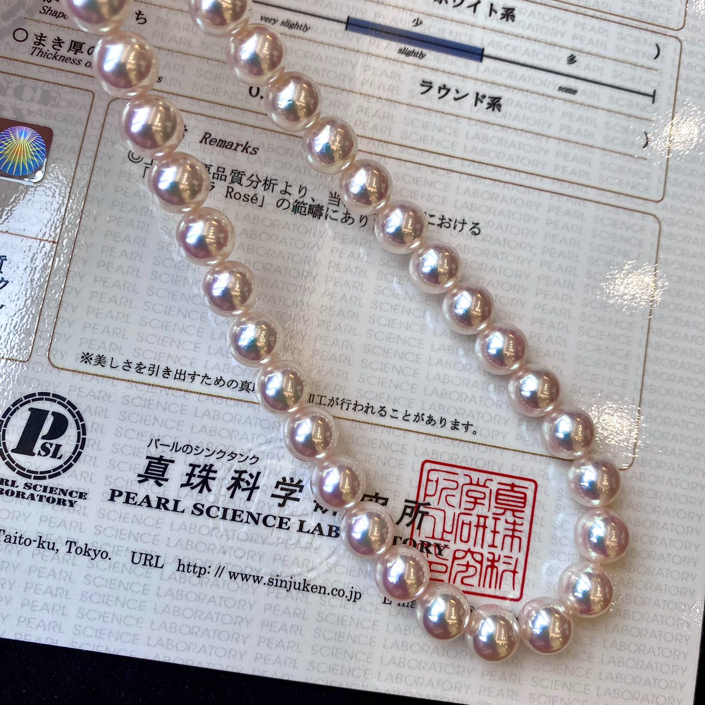 真科研rose/rosep天然akoya海水珍珠项链极光（多样性发货