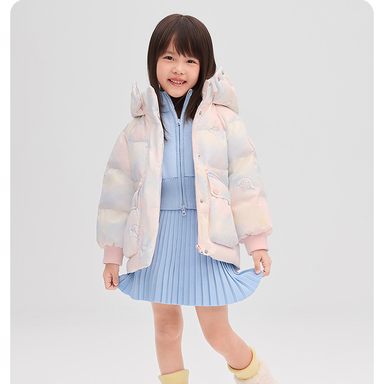 【波司登儿童&美乐蒂联名】2025潮流新款保暖女童羽绒服T250246314I